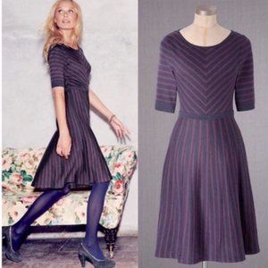 Boden Amelie striped wool and cotton dress